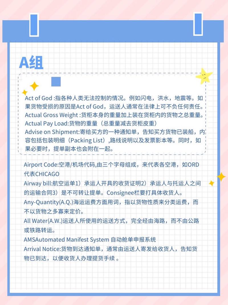 貨運物流名詞貨運物流名詞解釋